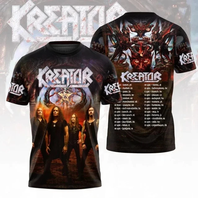 KREATOR KRUSHERS OF The World 2026 Tour Schedule Dates 3D T-Shirt Full ...