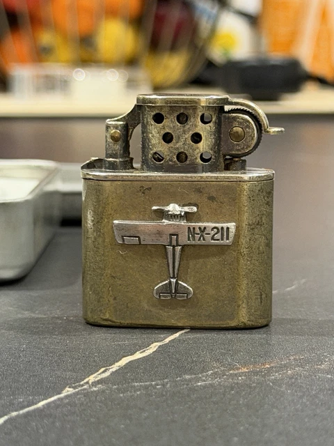 BRAND NEW VINTAGE Spirit of St Louis Cigarette Lighter Petrol in Original  Case £27.50