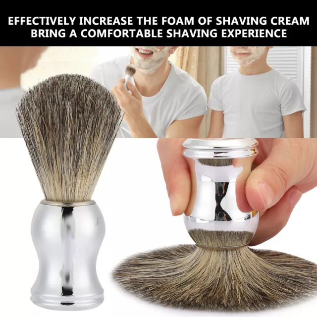 Men Portable Beard Brush Salon Facial Cleaning Foaming Shaving Brush Groomin HOM