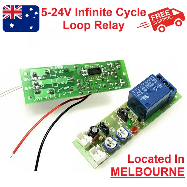 DC 5V/12V/24V ON OFF Module Infinite Loop Cycle Delay Relay $6.19 ...