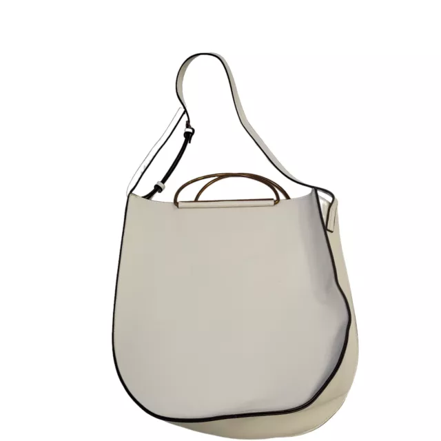 M & S Collection White Top Handle / Shoulder Bag Women's 14" x 12"