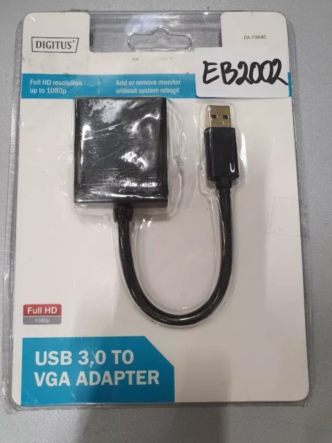 Digitus USB 3.0 To VGA Adapter DA-70840 Full HD 1080P Opened For Testing