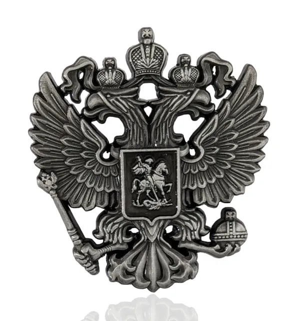 Russland Wappen Pin (Silber) | Doppeladler Zar Russische Föderation