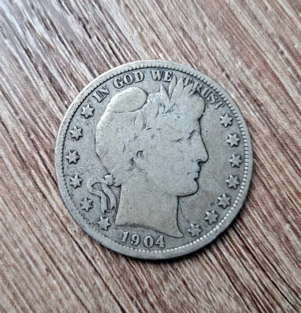 Estate Find 1904p Barber Silver Half Dollar (H4)