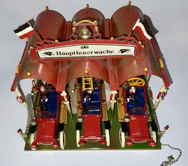 Blechspielzeug, Feuerwache mit 3 Wagen, Tucher & Walther, Sehr selten, 1990er
