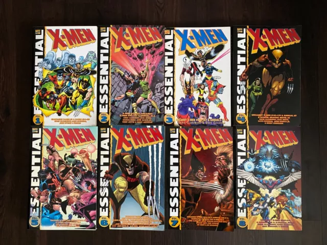 Marvel Essential X-Men Vol 1 2 3 4 5 6 7 8 Large TPB Comics Lot, Claremont OOP