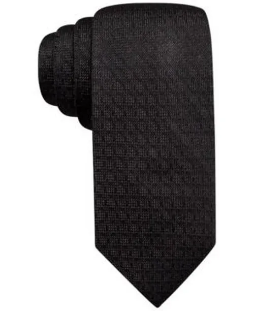 Ryan Seacrest Distinction Men's Textured Solid Slim Tie One Size Black