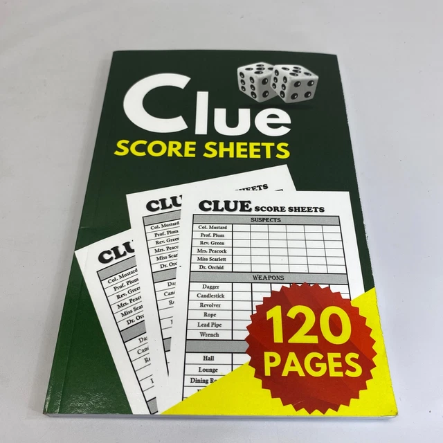 CLUE SCORE SHEET RECORD CLUE CLASSIC SCORE SHEET BOOK, By Lori Mcneil
