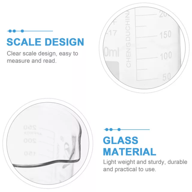 4x Measuring Glass Beakers Beaker Science Beaker Glass Beaker 100ml 3