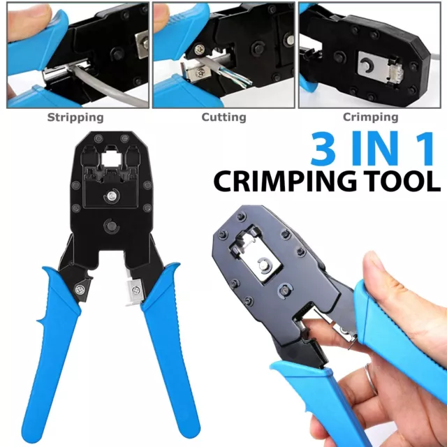 Rj45 Crimping Tool For CAT5/CAT6 Lan 3 in 1 Network Repair Tool For RJ45 RJ11/12