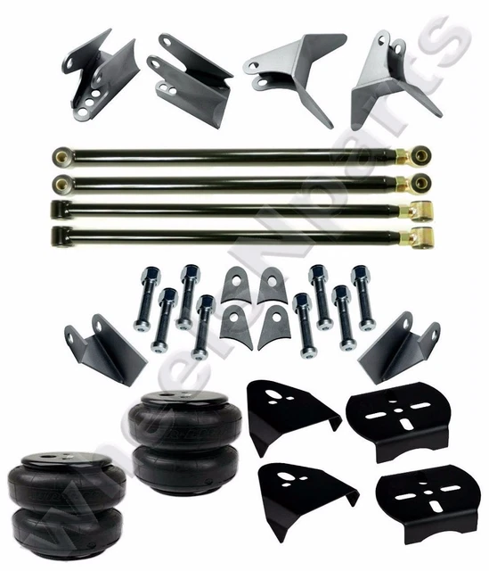 Triangulated 4 Link Kit w/(2) Air Lift D2500 Bags & Rear Air Suspension Brackets