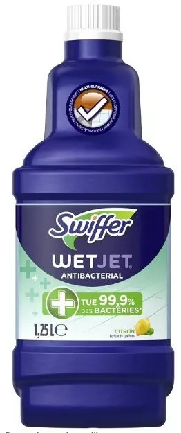 SWIFFER WETJET ANTIBACTERIAL Nettoyant Sol pour Serpillères, 1.25L