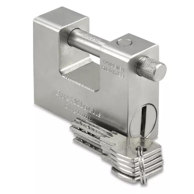 84MM HEAVY DUTY Padlock Armoured Steel Container Shutter Lock 5 Keys