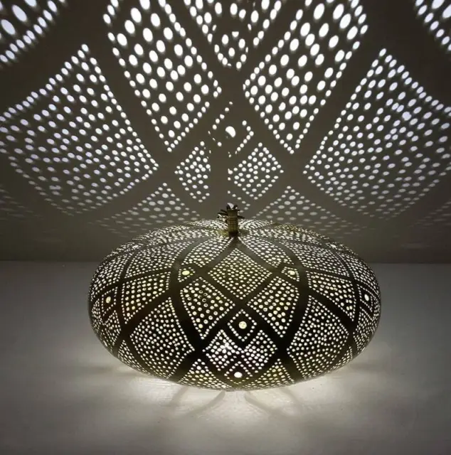 Handmade Moroccan Brass Pendant Light, Hanging Shade lamp - Model 2