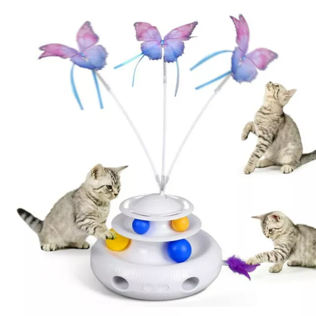 Fun Pet Electric Rotating Butterfly Toy for Cat Teaser Training Interactive Toys