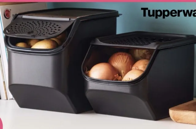 Tupperware Black Modular Mate Potato Smart Storage Container NEW