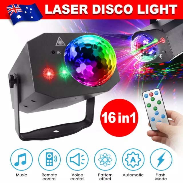 LED RGB Laser Party Lights Disco Ball Stage DJ Lighting Strobe Lamp Projector