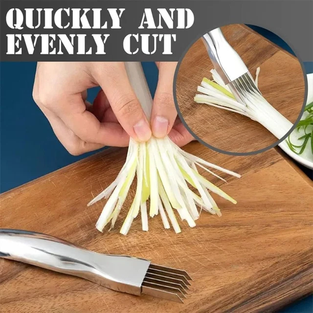 WITH HANGING HOLE Green Onion Shredder Stainless Steel Food Slicer £4.