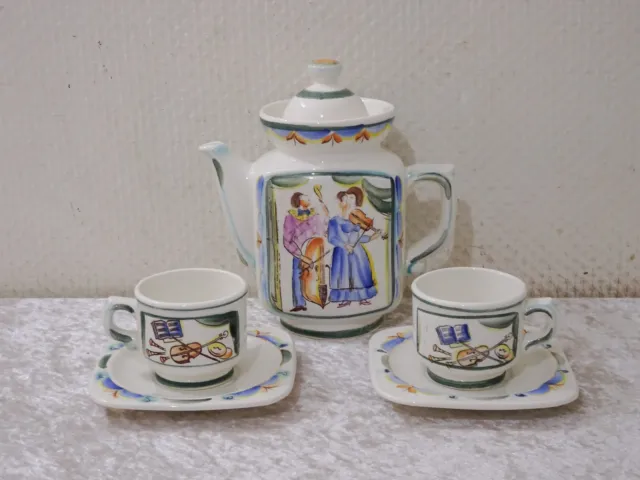 5 tlg. Set Konakovo Design Keramik - Handbemalt - Russland Sowjetunion - Vintage