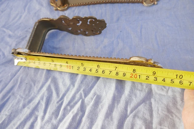 Vintage Pair Curtain Tie Back/Drape Overs Gilt Brass Italian Mid To Late Century 7