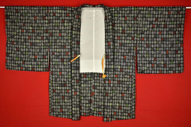 Vintage Japanese Kimono Wool Antique BORO HAORI Kusakizome Woven/B426/705