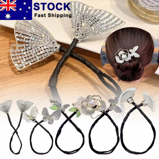 Women's Magic Hair Bun Snap Styling Twist Clip Elegant Hair Bun Maker Tool AU