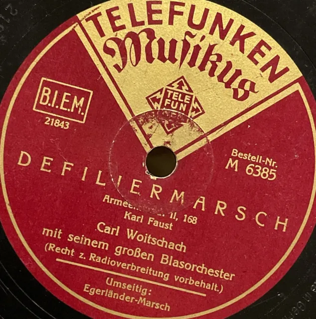 Egerländer-Marsch / Defiliermarsch - Carl Woitschach Blasorchester - 78rpm WW2 3