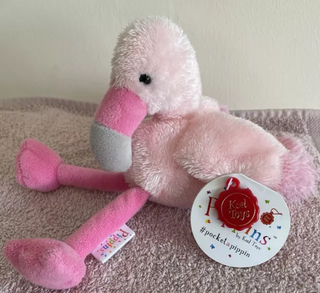 Keel Toys Pippins Pink Flamingo soft Plush Toy Comforter approx 9"