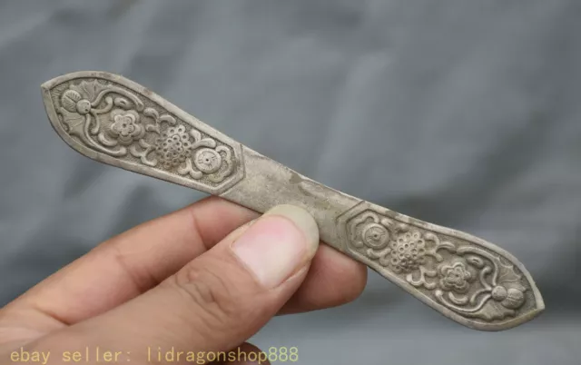 12,5 cm ancienne Chine Miao Silver Dynasty Palace fleur femme cheveux bâton