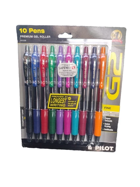 PILOT G2 Premium Refillable & Retractable Rolling Ball Gel Pens, Asst Color 10Pk