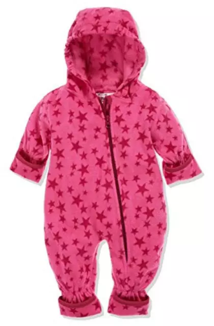 (TG. 68) Playshoes Fleece-Overall Sterne Tuta da Neve, Rosa (Pink 18), 68 Unisex