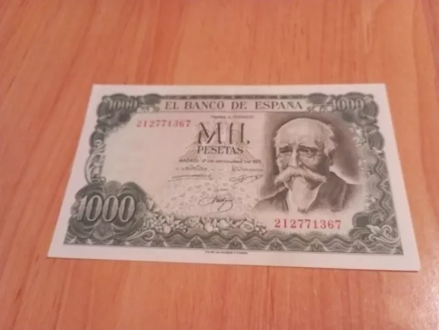 Billete De 1000 Pesetas. 1971. José Echegaray.