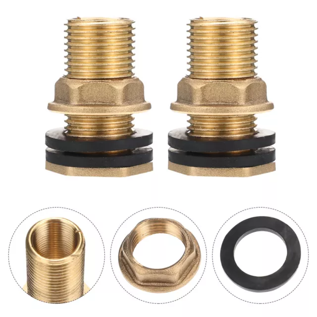 2 Pcs Garden Hose Bulkhead Fitting Water Tank Connector Hose Adapter Rain Barrel