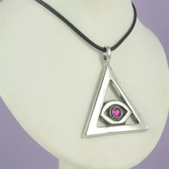 MEN'S EYE OF HORUS Pendant w/ Gem Choice Necklace .925 Sterling Silver EGYPTIAN