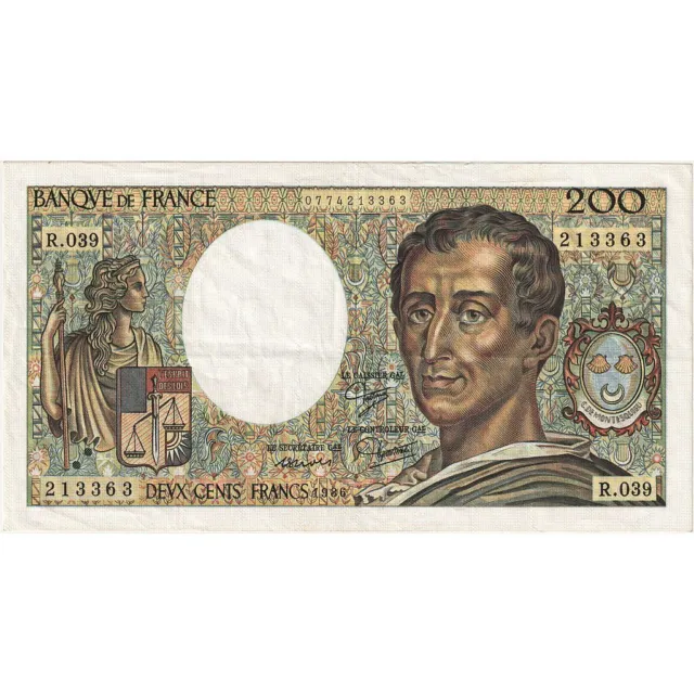 [#635444] France, 200 Francs, Montesquieu, 1986, R.039, AU(55-58), Fayette:70.6,