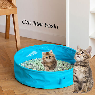 1 juego de caja de arena plegable para gatos baño para mascotas sartén para mascotas suministros para mascotas gancho externo