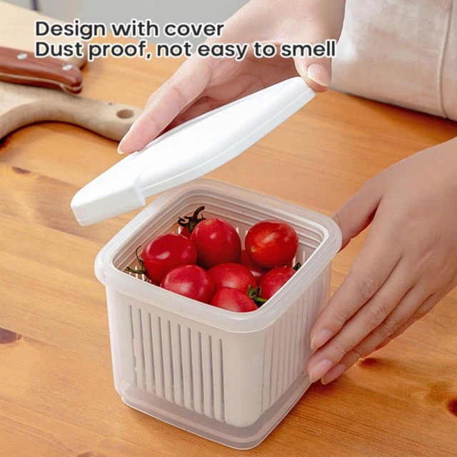 Transparent Fresh-Keeping Box Double Layer Food Container  Kitchen Food