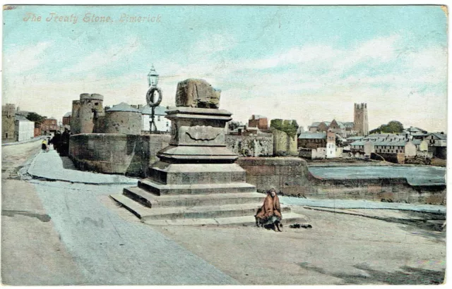 Valentine's Colour Postcard, Ireland, The Treaty Stone, Limerick