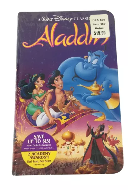 Walt Disneys Aladdin VHS 1993 Black Diamond Classic Edition Factory Sealed New
