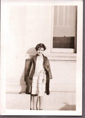 Vintage Photograph 1930'S Little School Girls Dress/Coat/Hair Fashion Old Photo