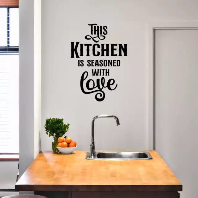 This Kitchen Is Seasoned With Love Vinyl Decal Wall Sticker