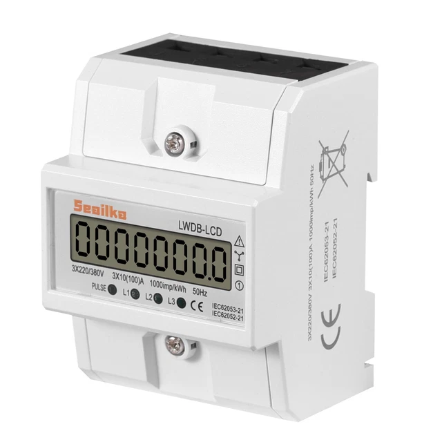ELECTRICITY USAGE MONITOR 3Phase Energy KWh Meter 4 Wire LCD Display