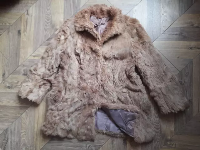 Real Fur Womens Short Coat/Jacket Mocha Size-50;L(approx)