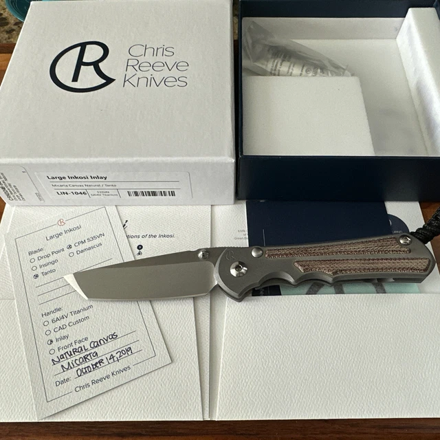 Chris Reeve Knives Large Inkosi Tanto Natural Canvas Micarta LIN-1046