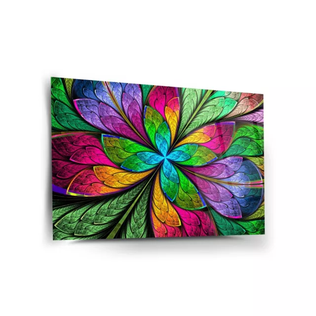 Colorful Leaves Tempered Glass Wall Art, Easy Installation, Fade Proof  Decor