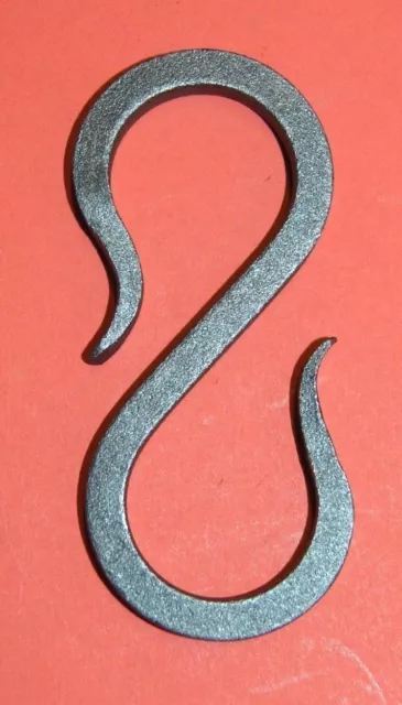 S-Hook Hanger, Lighting Chain Link, Wrought Iron,1/4" sq. bar, 3 1/2" long