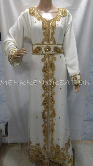 Dubai Sposa Kaftano Moderno Jilbab Arabo Islamico Abito Donna Vestiti EDH 0805