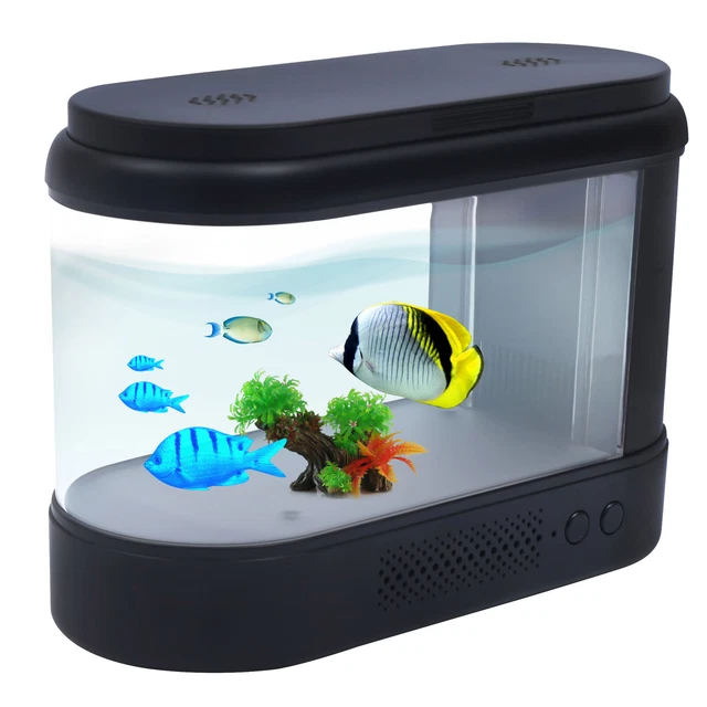 Mini Fish Tank Aquarium Desktop Water Cycle Grass Tank Home Office Decoration
