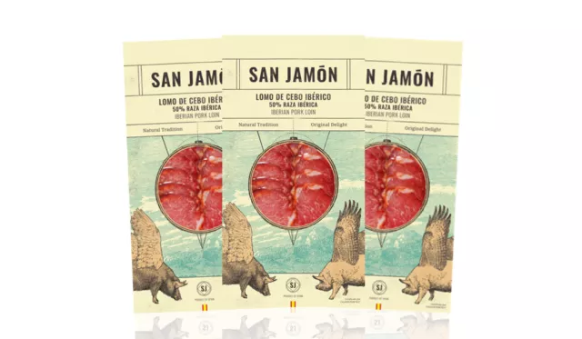 San Jamon Pack Lomo Ibérico Loncheado 3 x 100g