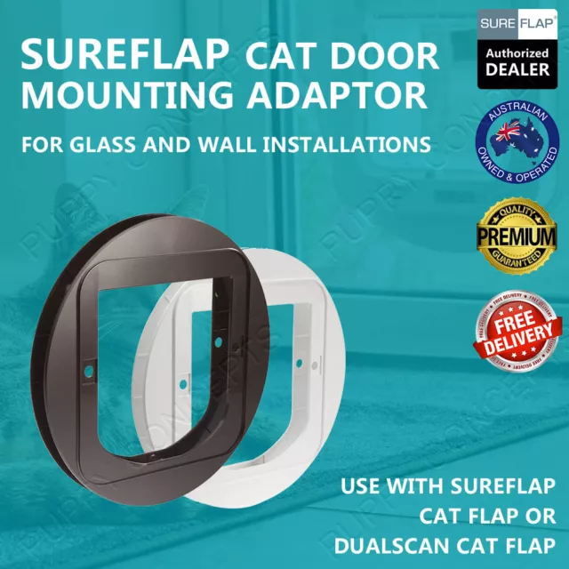 SureFlap Cat Door Mounting Adaptor CatFlap Glass Wall Install DualScan Microchip